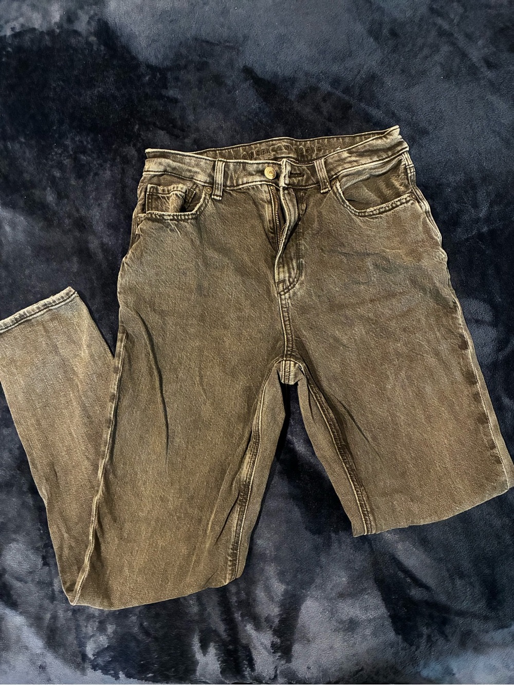 Vintage-Style Black Washed Jeans